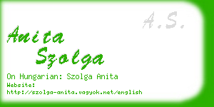 anita szolga business card